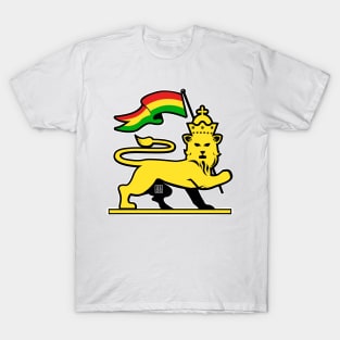 Lion Of Judah Rasta Emblem With Flag T-Shirt